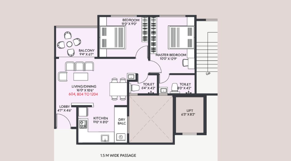 Sankalp-Hilife-Floor-Plan-2 BHK
